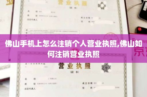 佛山手机上怎么注销个人营业执照,佛山如何注销营业执照