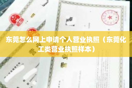 东莞怎么网上申请个人营业执照（东莞化工类营业执照样本）