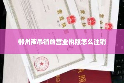 郴州被吊销的营业执照怎么注销