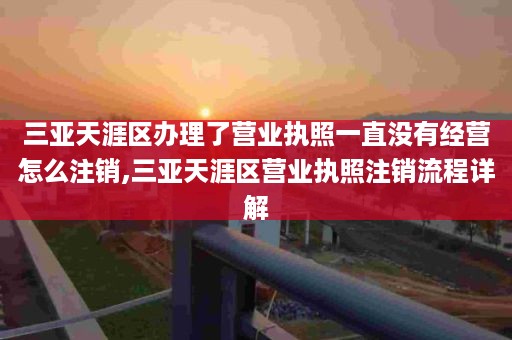 三亚天涯区办理了营业执照一直没有经营怎么注销,三亚天涯区营业执照注销流程详解