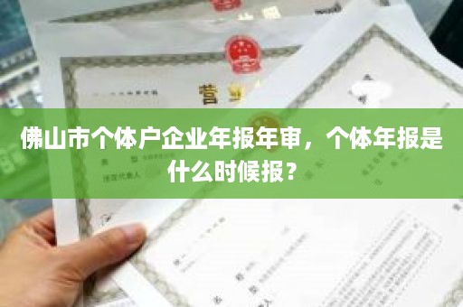 佛山市个体户企业年报年审，个体年报是什么时候报？