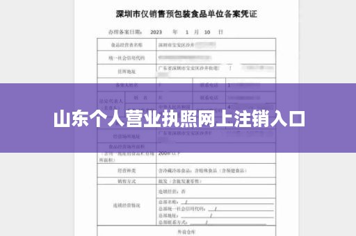 山东个人营业执照网上注销入口