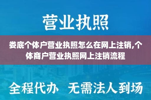 娄底个体户营业执照怎么在网上注销,个体商户营业执照网上注销流程