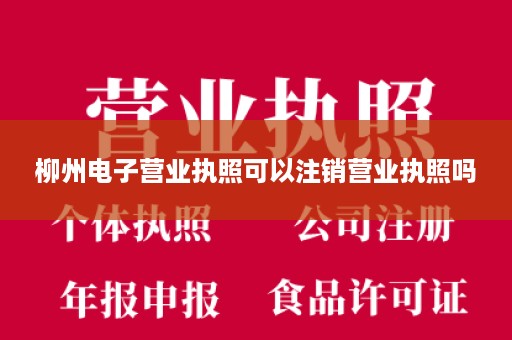 柳州电子营业执照可以注销营业执照吗