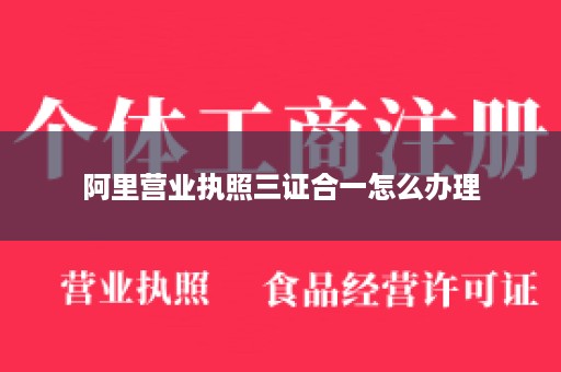 阿里营业执照三证合一怎么办理