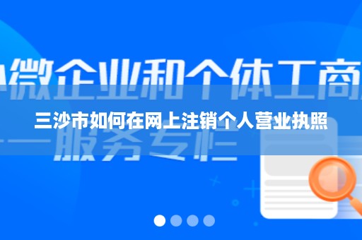 三沙市如何在网上注销个人营业执照