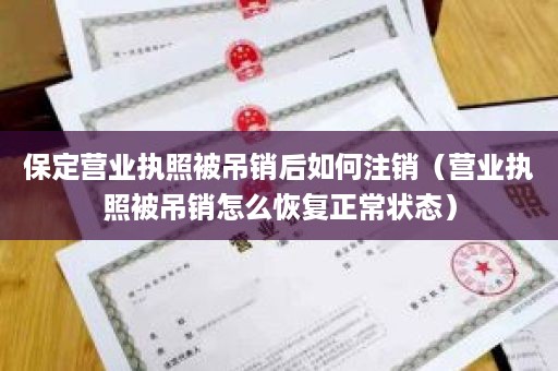 保定营业执照被吊销后如何注销（营业执照被吊销怎么恢复正常状态）