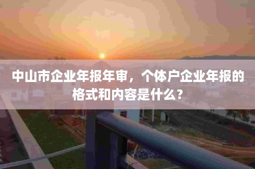 中山市企业年报年审，个体户企业年报的格式和内容是什么？