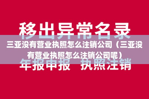 三亚没有营业执照怎么注销公司（三亚没有营业执照怎么注销公司呢）