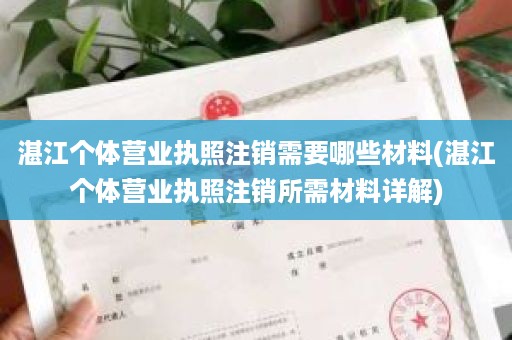 湛江个体营业执照注销需要哪些材料(湛江个体营业执照注销所需材料详解)