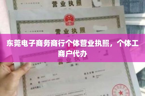 东莞电子商务商行个体营业执照，个体工商户代办