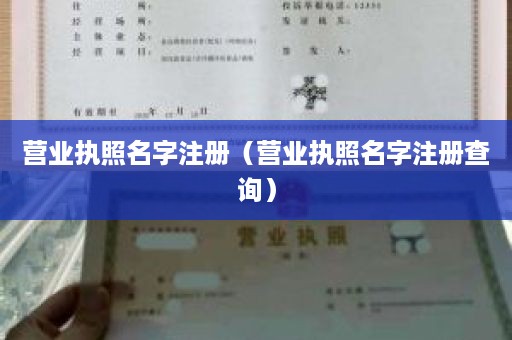 营业执照名字注册（营业执照名字注册查询）