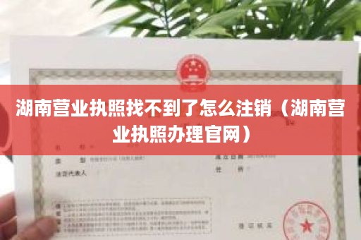 湖南营业执照找不到了怎么注销（湖南营业执照办理官网）