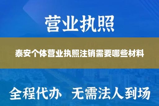 泰安个体营业执照注销需要哪些材料