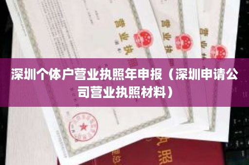 深圳个体户营业执照年申报（深圳申请公司营业执照材料）