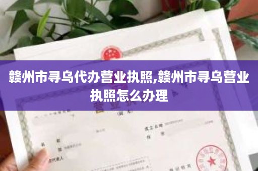 赣州市寻乌代办营业执照,赣州市寻乌营业执照怎么办理