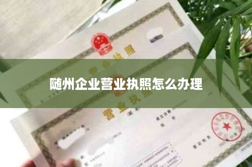 随州企业营业执照怎么办理