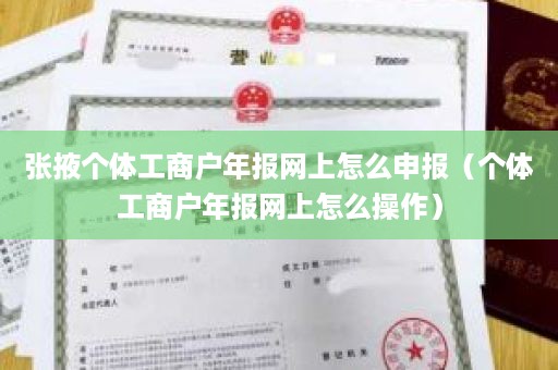 张掖个体工商户年报网上怎么申报（个体工商户年报网上怎么操作）