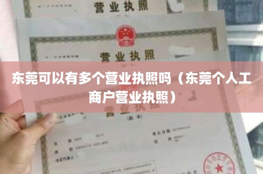 东莞可以有多个营业执照吗（东莞个人工商户营业执照）