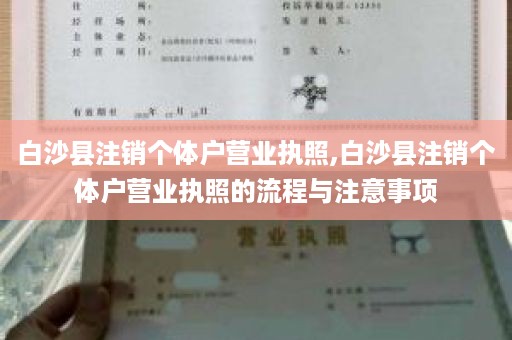 白沙县注销个体户营业执照,白沙县注销个体户营业执照的流程与注意事项