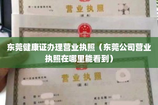 东莞健康证办理营业执照（东莞公司营业执照在哪里能看到）