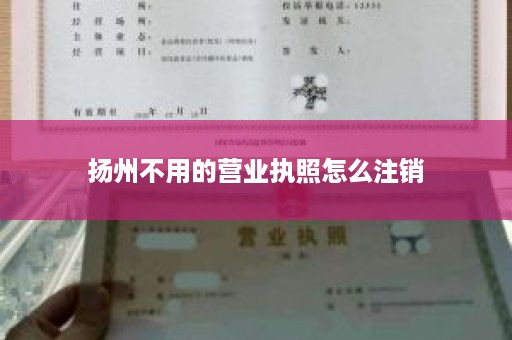 扬州不用的营业执照怎么注销