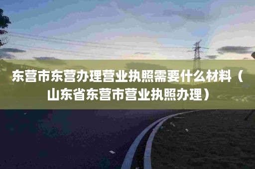 东营市东营办理营业执照需要什么材料（山东省东营市营业执照办理）