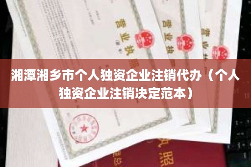 湘潭湘乡市个人独资企业注销代办（个人独资企业注销决定范本）