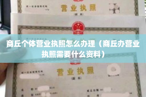 商丘个体营业执照怎么办理（商丘办营业执照需要什么资料）