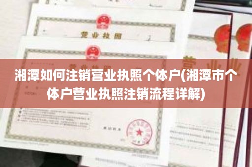 湘潭如何注销营业执照个体户(湘潭市个体户营业执照注销流程详解)