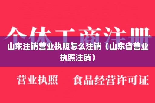 山东注销营业执照怎么注销（山东省营业执照注销）