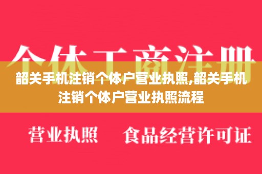 韶关手机注销个体户营业执照,韶关手机注销个体户营业执照流程