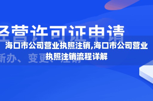 海口市公司营业执照注销,海口市公司营业执照注销流程详解