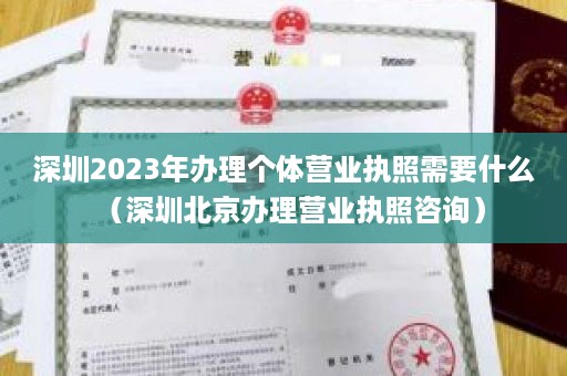 深圳2023年办理个体营业执照需要什么（深圳北京办理营业执照咨询）