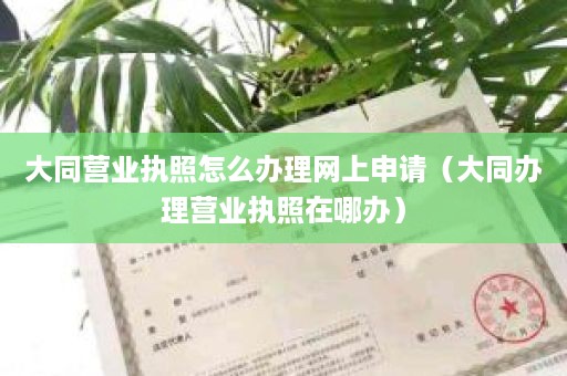 大同营业执照怎么办理网上申请（大同办理营业执照在哪办）