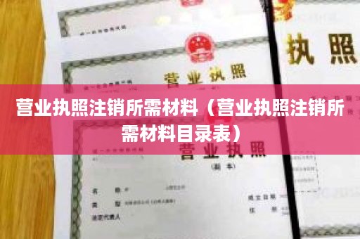 营业执照注销所需材料（营业执照注销所需材料目录表）