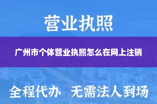 广州市个体营业执照怎么在网上注销