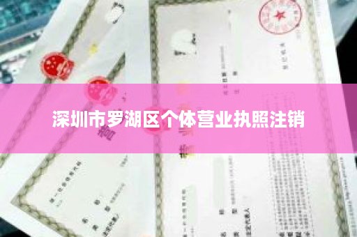 深圳市罗湖区个体营业执照注销