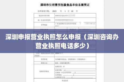 深圳申报营业执照怎么申报（深圳咨询办营业执照电话多少）