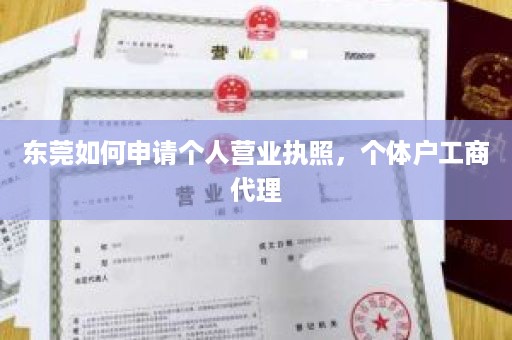 东莞如何申请个人营业执照，个体户工商代理