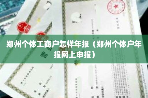 郑州个体工商户怎样年报（郑州个体户年报网上申报）