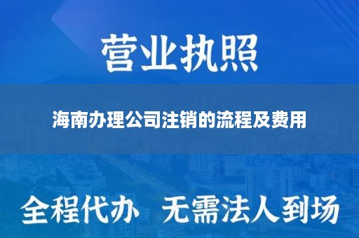 海南办理公司注销的流程及费用