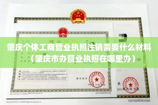 肇庆个体工商营业执照注销需要什么材料（肇庆市办营业执照在哪里办）