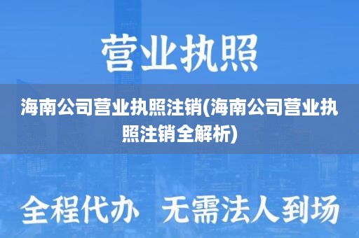 海南公司营业执照注销(海南公司营业执照注销全解析)