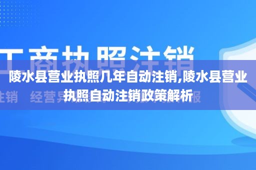 陵水县营业执照几年自动注销,陵水县营业执照自动注销政策解析