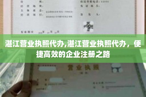 湛江营业执照代办,湛江营业执照代办，便捷高效的企业注册之路