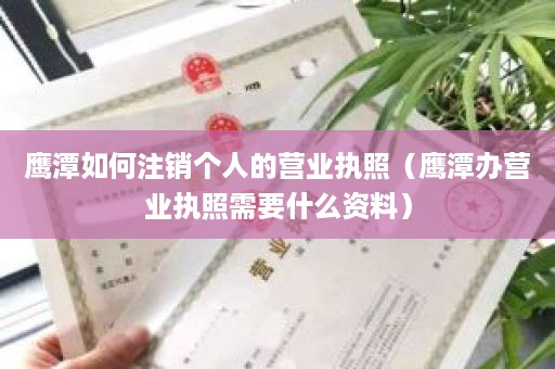 鹰潭如何注销个人的营业执照（鹰潭办营业执照需要什么资料）