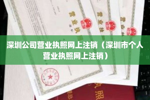 深圳公司营业执照网上注销（深圳市个人营业执照网上注销）