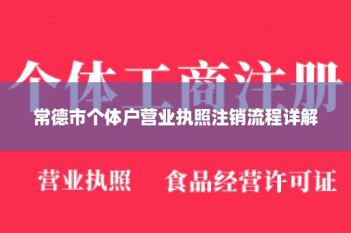 常德市个体户营业执照注销流程详解