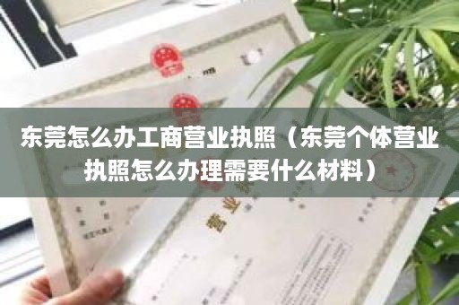 东莞怎么办工商营业执照（东莞个体营业执照怎么办理需要什么材料）